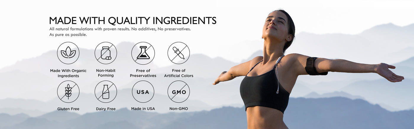 Cube Labs Products are made with quality ingredients; All natural formulations with proven results. No additives, no preservatives. As pure as possible. Made with organic ingredients, non-habit forming, gluten free, non-gmo, USA  