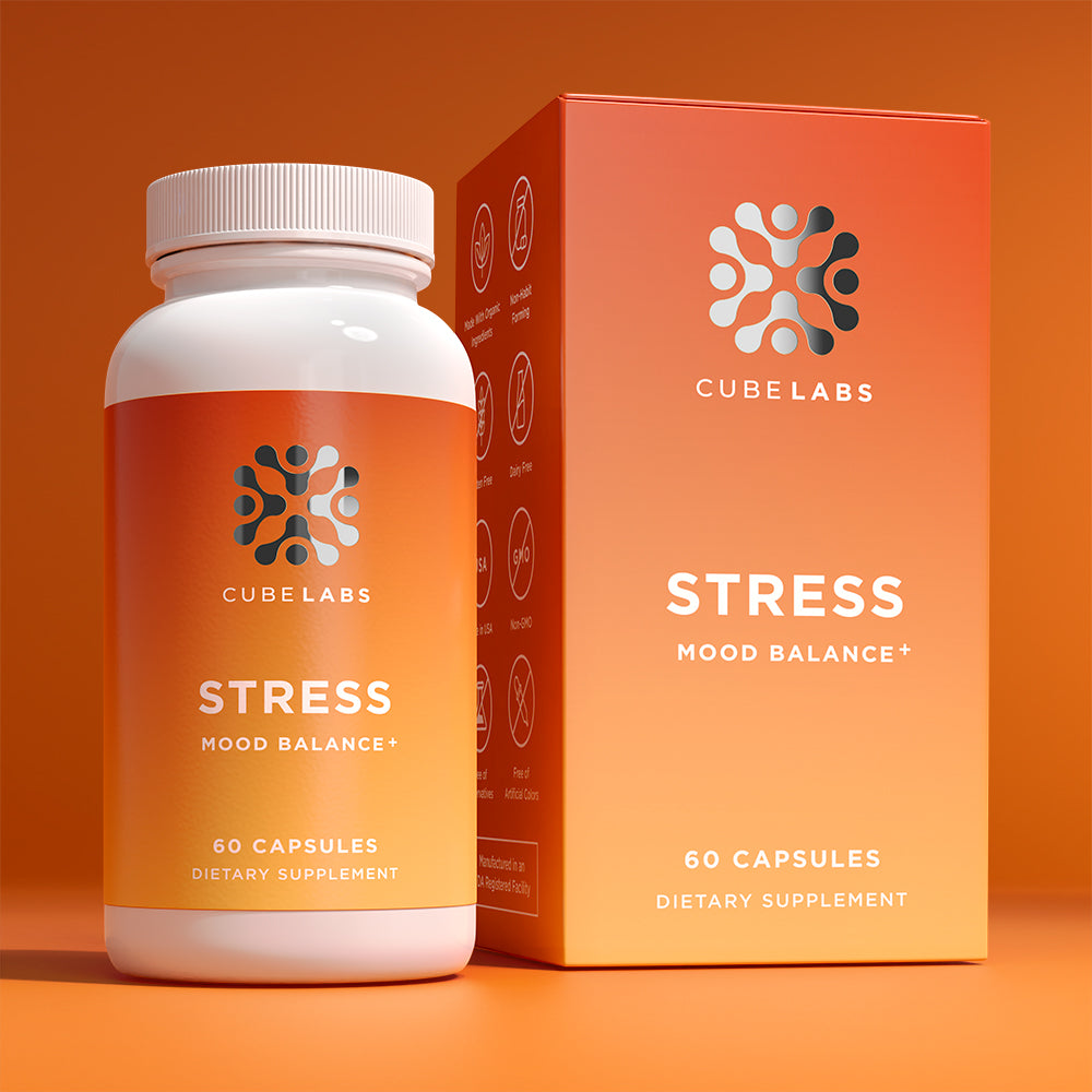Stress Natural Adaptogens Supplement Helps Mood Balance Packaging
