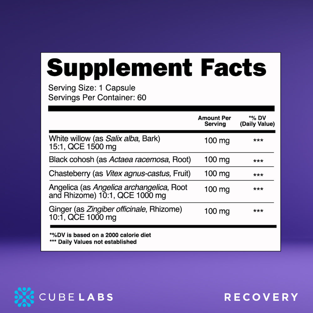 Recovery Natural Adaptogens Supplement Helps Natural Relief Supplement Facts